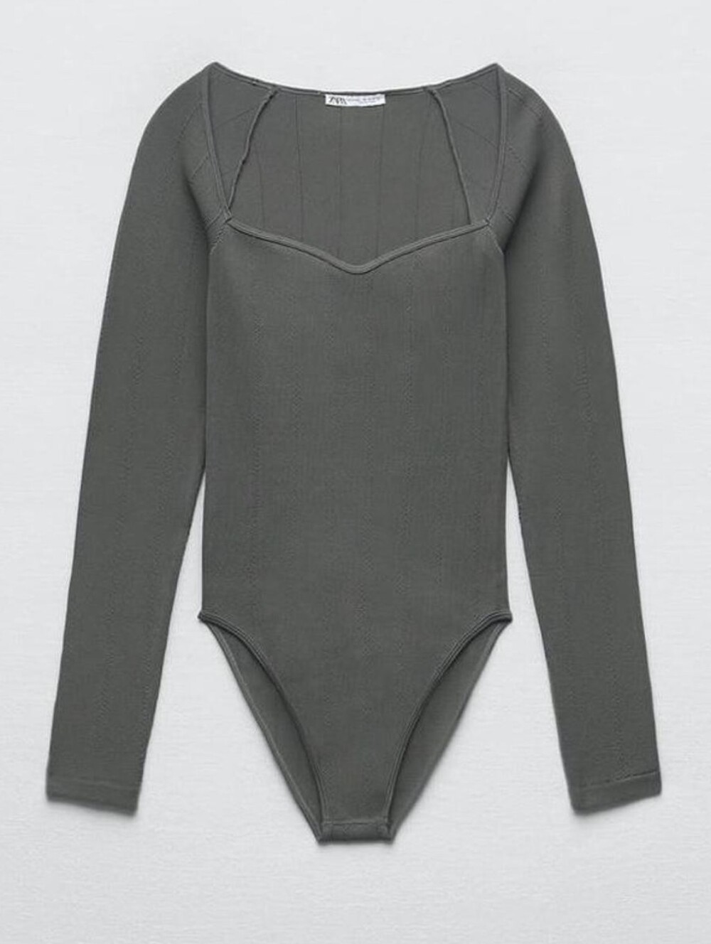 Zara Knit Sweetheart Neck Bodysuit